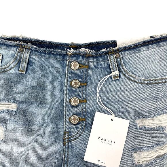 NEW KANCAN Orion Low Rise Button Down Shorts Size XL raw hem cut off - Picture 5 of 12